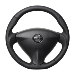 REAL ORIGINAL SERIES SOFT D SHAPE ALL LEATHER RED X BLACK EURO STITCH STEERING WHEEL FOR NISSAN SERENA C26  NSA-LPB-RD