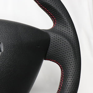 REAL ORIGINAL SERIES SOFT D SHAPE ALL LEATHER RED X BLACK EURO STITCH STEERING WHEEL FOR NISSAN NV350 CARAVAN E26: ZENKI  NSA-LPB-RD