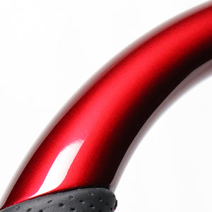 REAL ORIGINAL SERIES SOFT D SHAPE PEARL RED RED X BLACK EURO STITCH STEERING WHEEL FOR NISSAN SERENA C26  NSA-RDW-RD