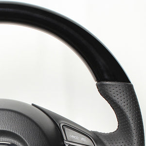 REAL ORIGINAL SERIES D SHAPE PIANO BLACK BLACK EURO STITCH STEERING WHEEL FOR MAZDA CX-3 DK: ZENKI  MZA-PBW-BK