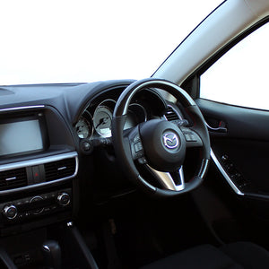 REAL ORIGINAL SERIES D SHAPE BLACK CARBON RED X BLACK EURO STITCH STEERING WHEEL FOR MAZDA CX-3 DK: ZENKI  MZA-BKC-RD