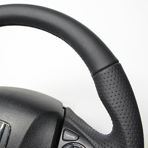 REAL ORIGINAL SERIES SOFT D SHAPE ALL LEATHER BLUE X BLACK EURO STITCH STEERING WHEEL FOR HONDA GRACE GM4-6 GM9  HNA-LPB-BL