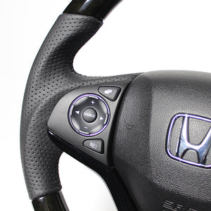 REAL ORIGINAL SERIES SOFT D SHAPE BLACK WOOD BLACK EURO STITCH STEERING WHEEL FOR HONDA SHUTTLE GP7 8 GK8 9  HNA-BKW-BK