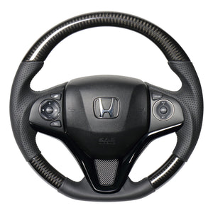 REAL ORIGINAL SERIES SOFT D SHAPE BLACK CARBON BLACK EURO STITCH STEERING WHEEL FOR HONDA SHUTTLE GP7 8 GK8 9  HNA-BKC-BK