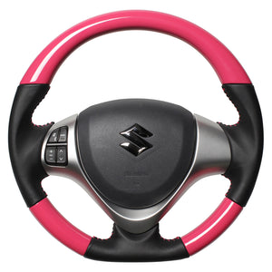 REAL ORIGINAL SERIES SOFT D SHAPE CANDY PINK PINK STITCH STEERING WHEEL FOR NISSAN CLIPPER RIO DR17W  MR31-PCW-PC