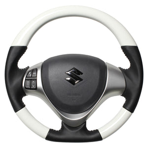 REAL ORIGINAL SERIES SOFT D SHAPE WHITE WHITE STITCH STEERING WHEEL FOR MAZDA CAROL HB25S: KOUKI HB35S: KOUKI  MR31-WHW-WH