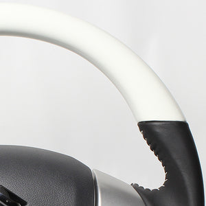 REAL ORIGINAL SERIES SOFT D SHAPE WHITE WHITE STITCH STEERING WHEEL FOR MAZDA FLARE MJ34S MJ44S  MR31-WHW-WH