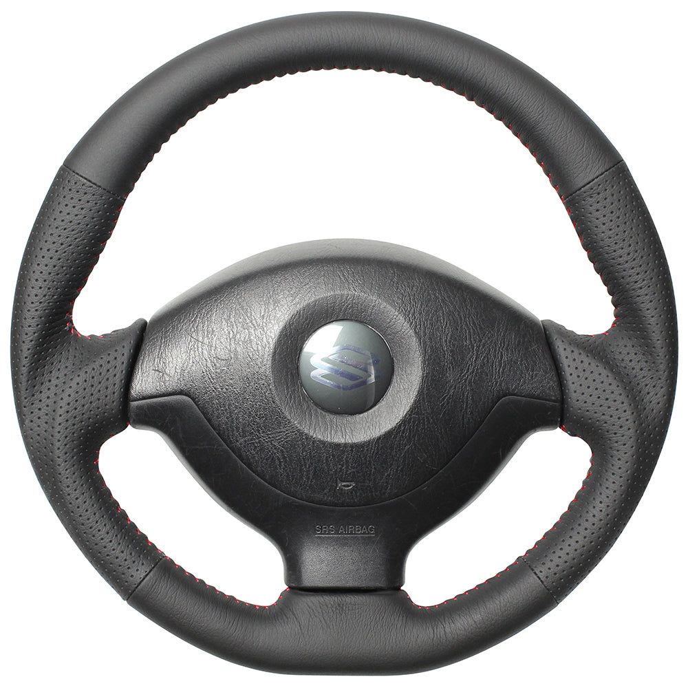 REAL ORIGINAL SERIES SOFT D SHAPE ALL LEATHER RED STITCH STEERING WHEEL FOR MAZDA AZ OFFROAD JM23W  JB-LPB-RD