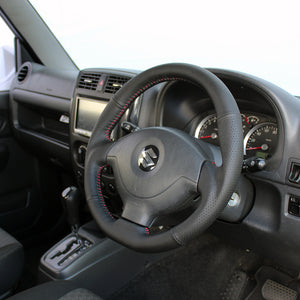 REAL ORIGINAL SERIES SOFT D SHAPE ALL LEATHER RED STITCH STEERING WHEEL FOR MAZDA AZ OFFROAD JM23W  JB-LPB-RD