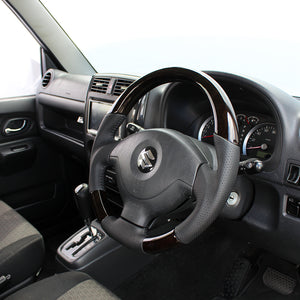 REAL ORIGINAL SERIES SOFT D SHAPE BLACK WOOD BLACK STITCH STEERING WHEEL FOR MAZDA AZ OFFROAD JM23W  JB-BKW-BK