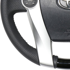 REAL ORIGINAL SERIES OVAL SHAPE BLACK WOOD BLACK STITCH STEERING WHEEL FOR TOYOTA AQUA GR SPORT 10 NOT 17-INCH PACKAGE  30-1-BKW
