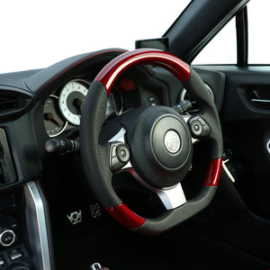 REAL ORIGINAL SERIES D SHAPE RED CARBON BLACK EURO STITCH STEERING WHEEL FOR TOYOTA 86 ZN6 KOUKI GR-RDC-BK
