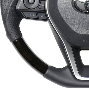 REAL PREMIUM SERIES SOFT D SHAPE 55 BLACK WOOD BLACK EURO STITCH STEERING WHEEL FOR TOYOTA CROWN 220  TYAP-55BKW
