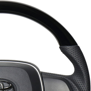REAL PREMIUM SERIES SOFT D SHAPE PIANO BLACK BLACK EURO STITCH STEERING WHEEL FOR TOYOTA COROLLA CROSS 10  TYAP-PBW