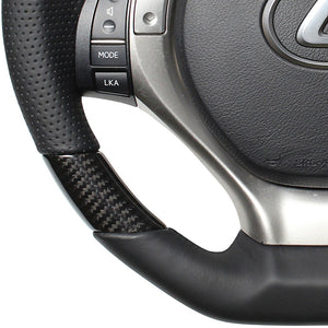 REAL ORIGINAL SERIES D SHAPE BLACK CARBON BLACK EURO STITCH STEERING WHEEL FOR LEXUS GS 10 : ZENKI  GS-BKC-BK