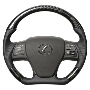 REAL ORIGINAL SERIES D SHAPE BLACK CARBON BLACK EURO STITCH STEERING WHEEL FOR LEXUS RX 10 : ZENKI  RX-BKC-BK