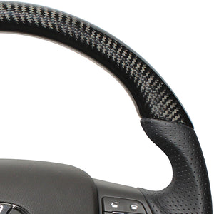 REAL ORIGINAL SERIES D SHAPE BLACK CARBON BLACK EURO STITCH STEERING WHEEL FOR LEXUS HS 10  RX-BKC-BK