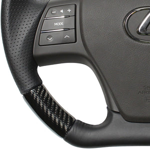 REAL ORIGINAL SERIES D SHAPE BLACK CARBON BLACK EURO STITCH STEERING WHEEL FOR LEXUS HS 10  RX-BKC-BK