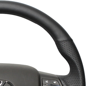 REAL ORIGINAL SERIES D SHAPE ALL LEATHER BLACK EURO STITCH STEERING WHEEL FOR LEXUS RX 10 : ZENKI  RX-LPB-BK