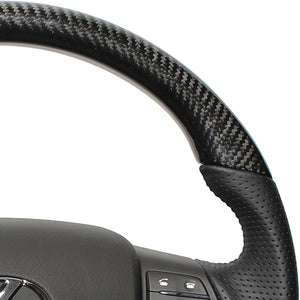 REAL ORIGINAL SERIES ROUND SHAPE BLACK CARBON BLACK EURO STITCH STEERING WHEEL FOR LEXUS RX HYBRID 10 : ZENKI  RXR-BKC-BK