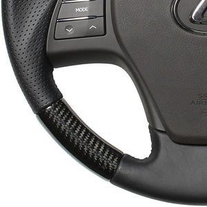 REAL ORIGINAL SERIES ROUND SHAPE BLACK CARBON BLACK EURO STITCH STEERING WHEEL FOR LEXUS RX HYBRID 10 : ZENKI  RXR-BKC-BK