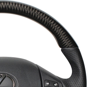 REAL ORIGINAL SERIES D SHAPE BLACK CARBON BLACK EURO STITCH STEERING WHEEL FOR LEXUS IS 20  IS-BKC-BK