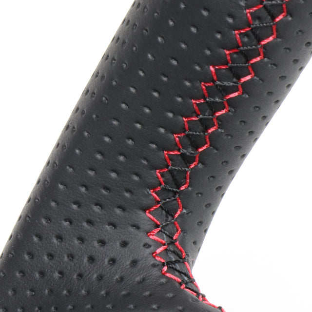 REAL ORIGINAL SERIES SOFT D SHAPE ALL LEATHER RED X BLACK EURO STITCH STEERING WHEEL FOR SUZUKI JIMNY JB64W  SZB-LPB-RD