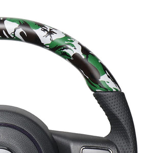 REAL ORIGINAL SERIES D SHAPE GREEN CAMOUFLAGE PRINT BLACK STITCH STEERING WHEEL FOR JEEP WRANGLER JK38:LATE  JPA-MDT-BK