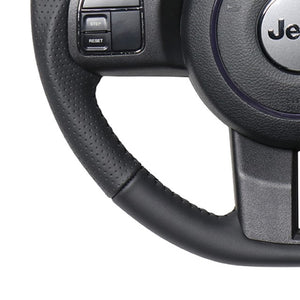 REAL ORIGINAL SERIES D SHAPE ALL LEATHER BLACK STITCH STEERING WHEEL FOR JEEP WRANGLER JK38:LATE  JPA-LPB-BK