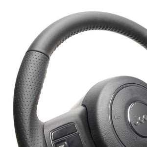 REAL ORIGINAL SERIES D SHAPE ALL LEATHER BLACK STITCH STEERING WHEEL FOR JEEP WRANGLER JK38:LATE  JPA-LPB-BK