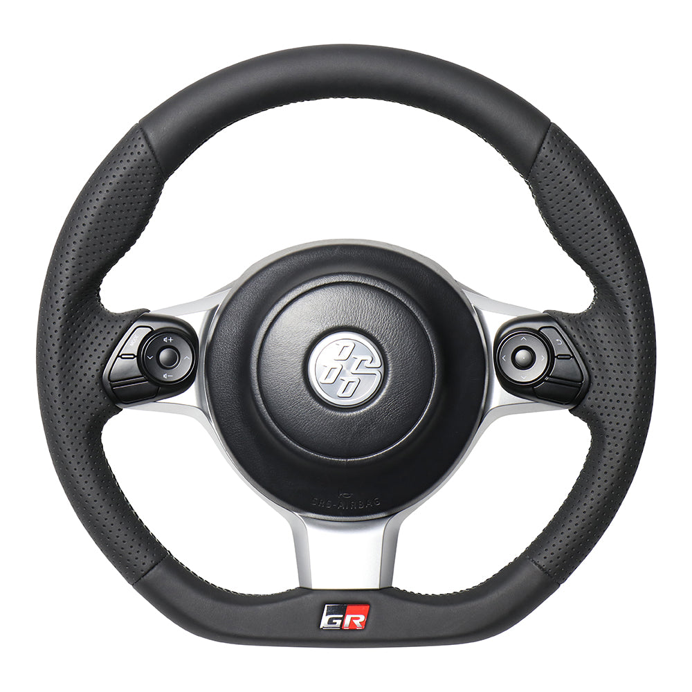 REAL ORIGINAL SERIES EMBLEM TYPE ALL LEATHER RED X BLACK EURO STITCH STEERING WHEEL FOR TOYOTA 86 ZN6 KOUKI GRM-LPB-SL