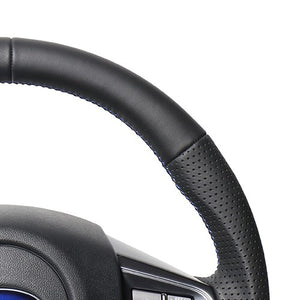 REAL ORIGINAL SERIES D SHAPE ALL LEATHER CENTER MARK BLUE X BLACK EURO STITCH STEERING WHEEL FOR SUBARU WRX STI VAB  SBA-LPB-BL