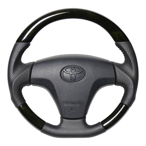 REAL ORIGINAL SERIES SOFT D SHAPE BLACK WOOD BLACK STITCH STEERING WHEEL FOR TOYOTA PRO BOX 160 : KOUKI  TYB-BKW-BK