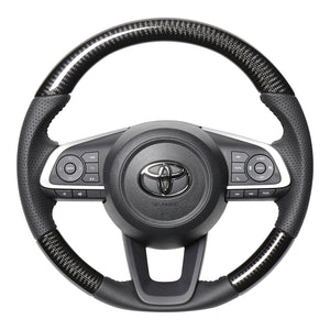 REAL ORIGINAL SERIES SOFT D SHAPE BLACK CARBON BLACK STITCH STEERING WHEEL FOR DAIHATSU THOR 900 : KOUKI  TYD-BKC-BK