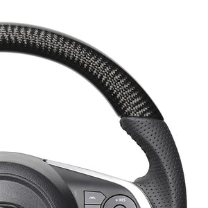 REAL ORIGINAL SERIES SOFT D SHAPE BLACK CARBON BLACK STITCH STEERING WHEEL FOR TOYOTA RISE 200  TYD-BKC-BK