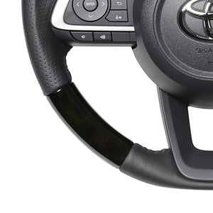 REAL ORIGINAL SERIES SOFT D SHAPE BLACK WOOD BLACK STITCH STEERING WHEEL FOR DAIHATSU THOR 900 : KOUKI  TYD-BKW-BK
