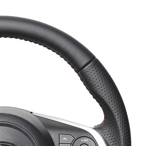 REAL ORIGINAL SERIES SOFT D SHAPE ALL LEATHER RED STITCH STEERING WHEEL FOR TOYOTA ROOMY 900 : KOUKI  TYD-LPB-RD