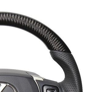 REAL ORIGINAL SERIES PARALLEL CUT C SHAPE BLACK CARBON BLACK EURO STITCH STEERING WHEEL FOR LEXUS RC 10 : ZENKI  LXC-BKC-BK