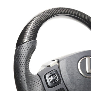 REAL ORIGINAL SERIES PARALLEL CUT C SHAPE BLACK CARBON BLACK EURO STITCH STEERING WHEEL FOR LEXUS RC 10 : ZENKI  LXC-BKC-BK
