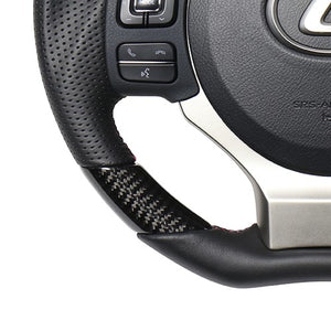 REAL ORIGINAL SERIES PARALLEL CUT C SHAPE BLACK CARBON DARK WINE X BLACK EURO STITCH STEERING WHEEL FOR LEXUS CT 10 : 1 2 TYPE  LXC-BKC-DW