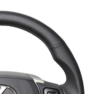 REAL ORIGINAL SERIES PARALLEL CUT C SHAPE ALL LEATHER BLACK EURO STITCH STEERING WHEEL FOR LEXUS GS F 10 : ZENKI  LXC-LPB-BK