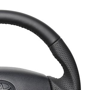 REAL ORIGINAL SERIES SOFT D SHAPE ALL LEATHER BLACK STITCH STEERING WHEEL FOR TOYOTA PIXIS EPOCH LA300A LA300S LA310S  TYB-LPB-BK