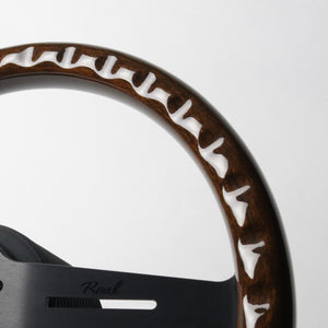 REAL REAL CLASSIC NORMAL TYPE 16 DARK BROWN WOOD LINE STEERING WHEEL FOR TOYOTA 86 ZN6 ZENKI RSS340-BRWL