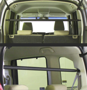 LARGUS ADJUSTABLE REAR PILLAR BAR FOR Honda N-BOX JF1 2WD 05401203001-QQ - Black Hawk Japan