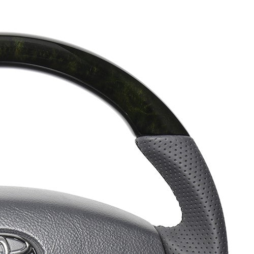 REAL ORIGINAL SERIES C SHAPE BLACK WOOD BLACK EURO STITCH STEERING WHEEL FOR TOYOTA TOWN ACE VAN S403 S413  TYH-BKW