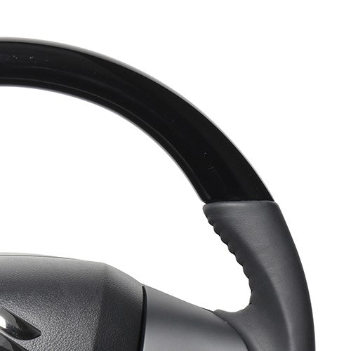 REAL ORIGINAL SERIES SOFT D SHAPE PIANO BLACK BLACK STITCH STEERING WHEEL FOR MITSUBISHI DELICA D:2 MB37S  SZC-PBW-BK
