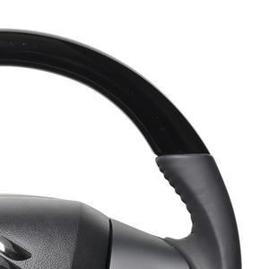 REAL ORIGINAL SERIES SOFT D SHAPE PIANO BLACK BLACK STITCH STEERING WHEEL FOR MITSUBISHI DELICA D:2 MB37S  SZC-PBW-BK