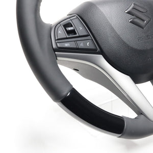 REAL ORIGINAL SERIES SOFT D SHAPE PIANO BLACK BLACK STITCH STEERING WHEEL FOR MITSUBISHI DELICA D:2 MB37S  SZC-PBW-BK