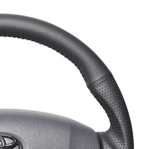 REAL PREMIUM SERIES ROUND SHAPE ALL LEATHER GRAY STITCH STEERING WHEEL FOR TOYOTA LAND CRUISER 70  H204P-LPB-70