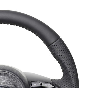 REAL ORIGINAL SERIES D SHAPE ALL LEATHER SILVER STITCH STEERING WHEEL FOR TOYOTA AQUA GR SPORT MXPK11  TYJ-LPB-SL